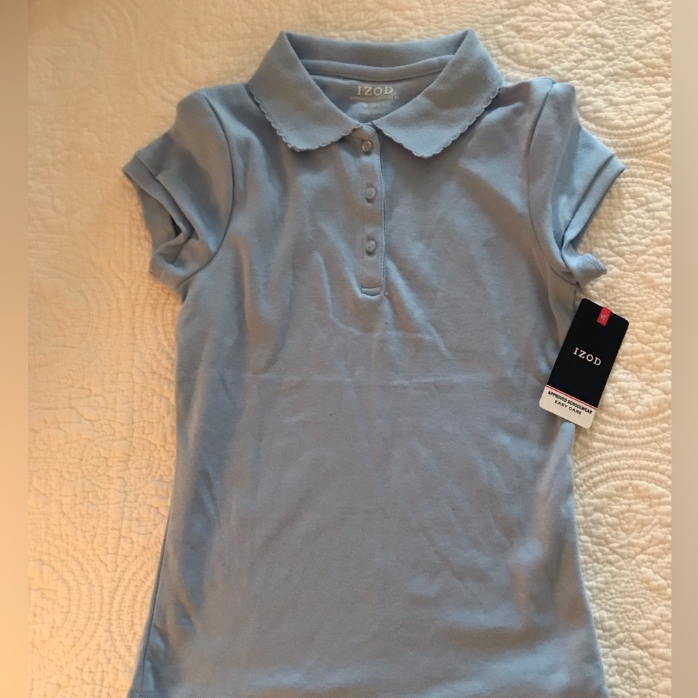 Light blue girls uniform polo shirt 10/12